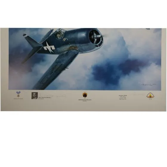 Limited Edition Unlucky Seven Print Signed by David McCampbell
