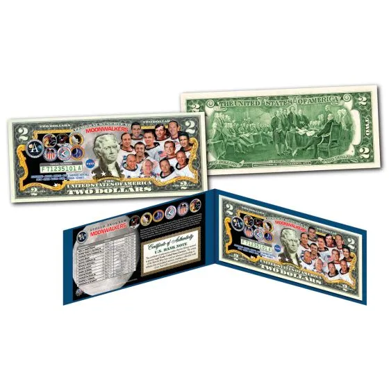 Moonwalkers Genuine Legal Tender $2 Bill
