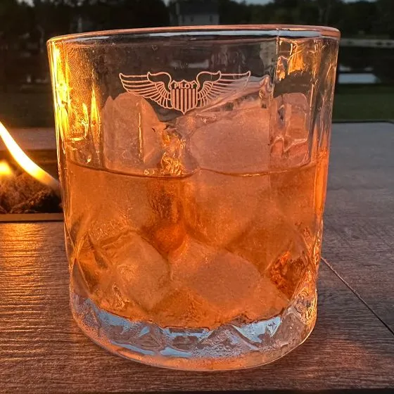 Pilot Wings Whiskey Glass with Wooden Box Gift Set