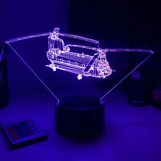CH-47 Chinook 3D Aircraft Color Changing Lamps