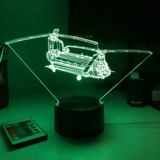 CH-47 Chinook 3D Aircraft Color Changing Lamps