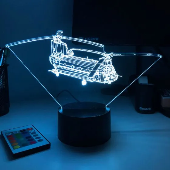 CH-47 Chinook 3D Aircraft Color Changing Lamps 4 CH-47 Chinook 3D Aircraft Color Changing Lamps