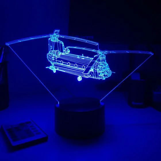CH-47 Chinook 3D Aircraft Color Changing Lamps 5 CH-47 Chinook 3D Aircraft Color Changing Lamps