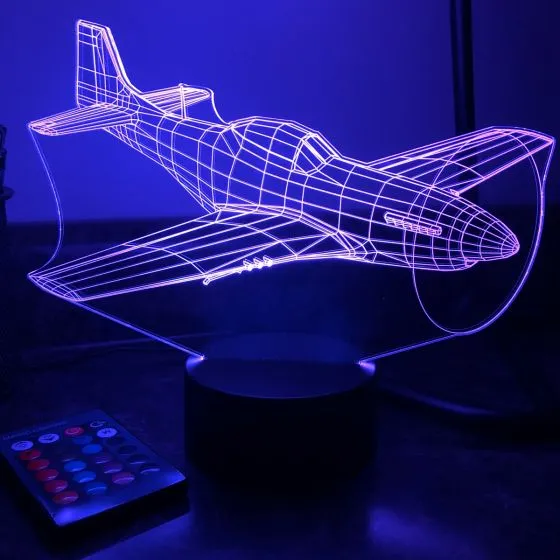 P51 Mustang 3D Aircraft Color Changing Lamps