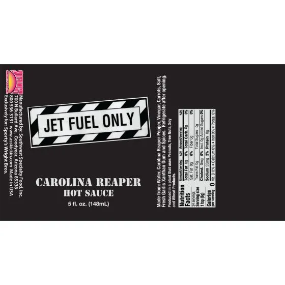 “Jet Fuel Only” Carolina Reaper Hot Sauce