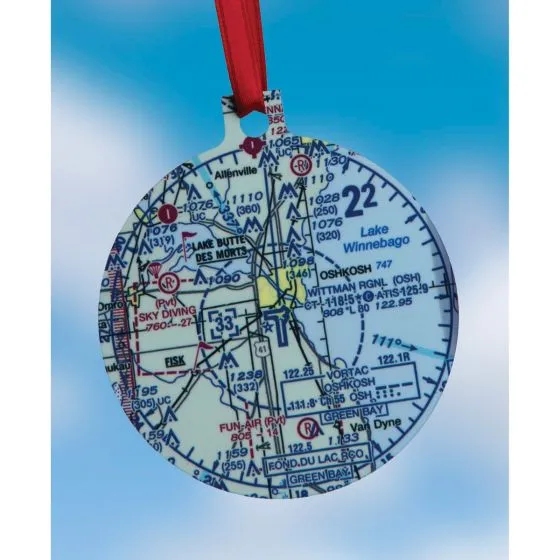 Custom U.S. Aeronautical Chart Christmas Ornament