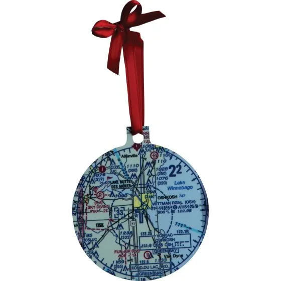 Custom U.S. Aeronautical Chart Christmas Ornament