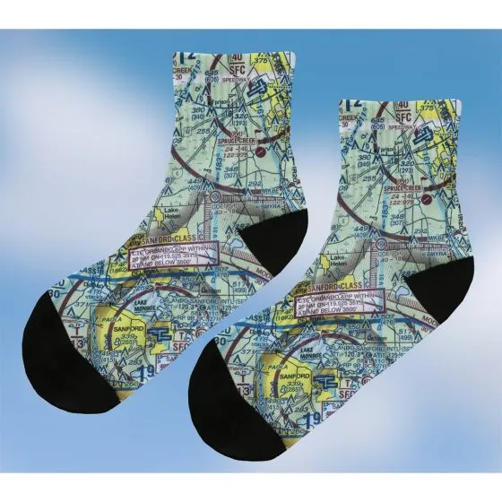 Custom U.S. Aeronautical Chart Socks