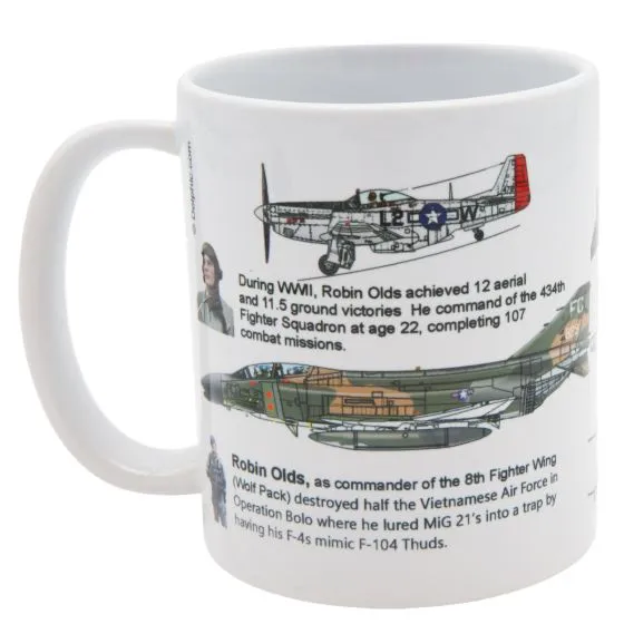 Robin Olds P-51/F-4 Coffee Mug