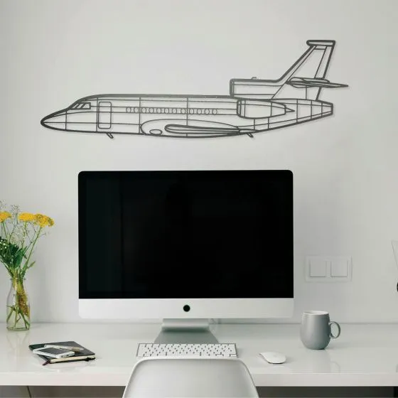 Falcon 900EX Silhouette Metal Wall Art Sign