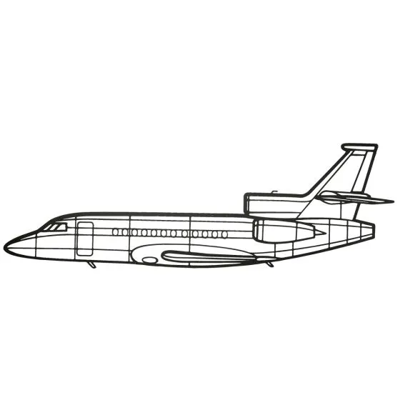 Falcon 900EX Silhouette Metal Wall Art Sign