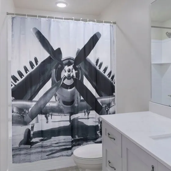 Folded Wings Aviation Shower Curtain