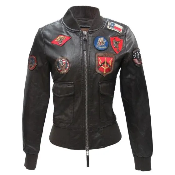 Top Gun Ladies Vegan Leather Flight Jacket