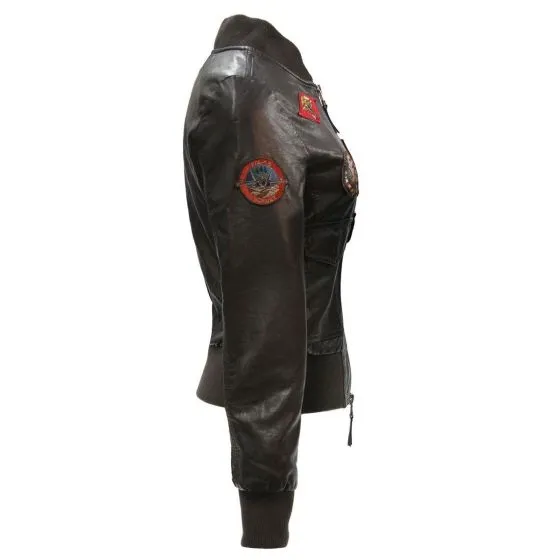 Top Gun Ladies Vegan Leather Flight Jacket